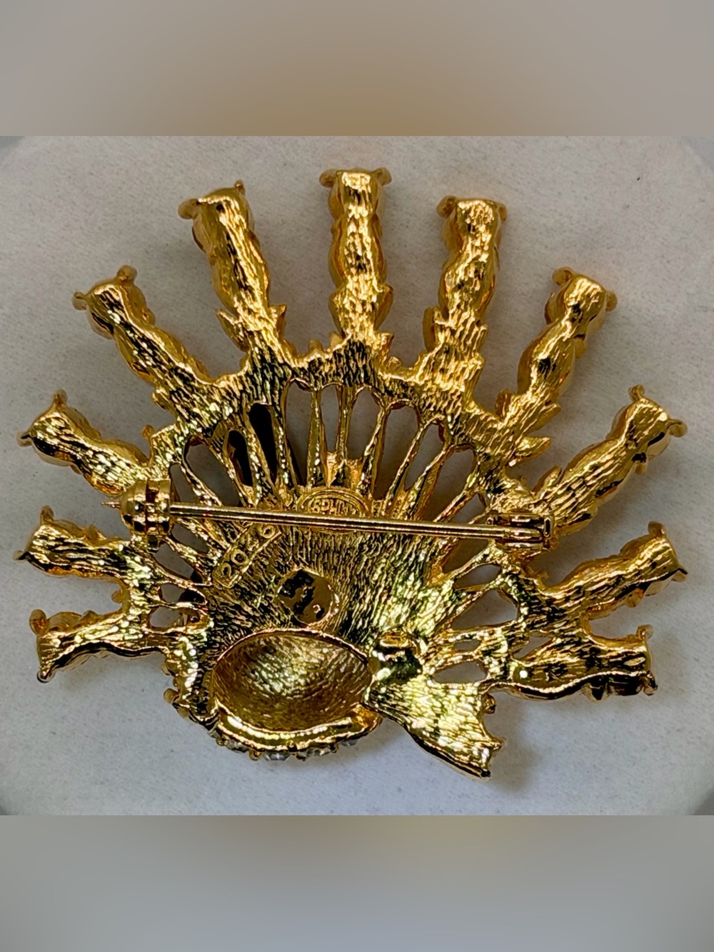 Peacock Rhinestone Brooch - Picture 2 of 5